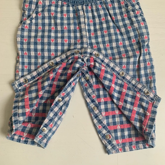 Vintage Oshkosh Overalls Heart Pattern Sz 12 Months Made in Canada - Picture 8 of 15